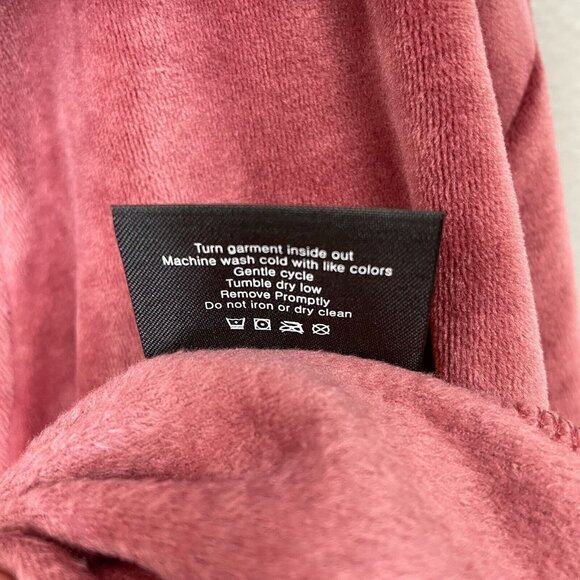 Summersalt Velvet Top Womens Large  Dark Dusty Pink Funnel Zip Neck Long Sleeve - Picture 11 of 11